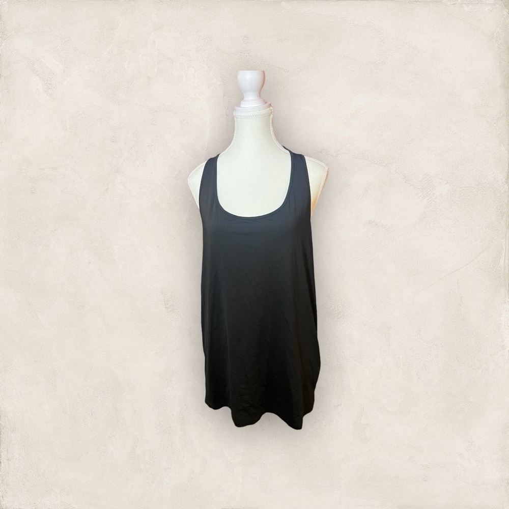 Spanx 1X with zippered sides and racer back dark midnight black